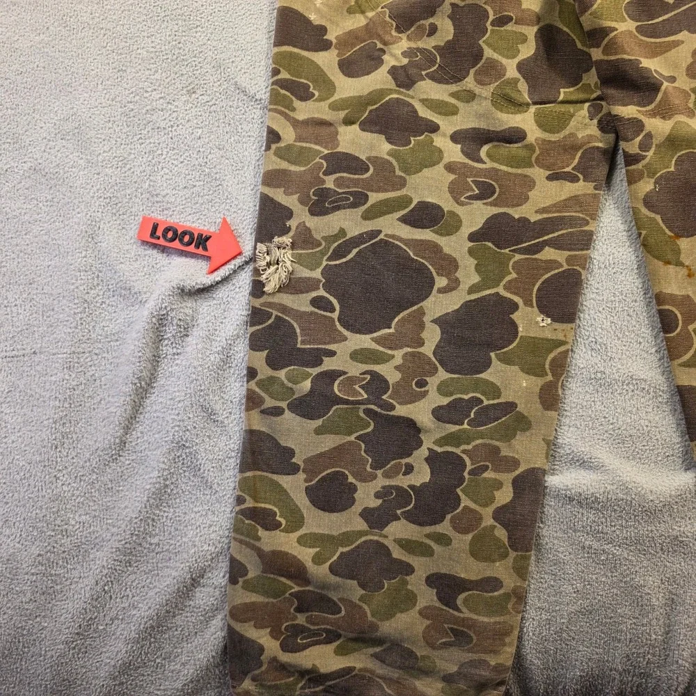Carhartt Overalls Men 42x28 Camo Duck Canvas Distressed Vintage Workwear Hunting